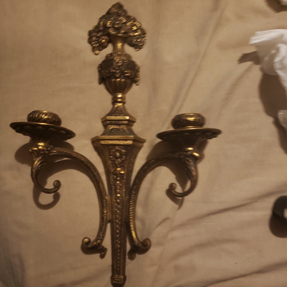 Antique brass candle holder from Spain.